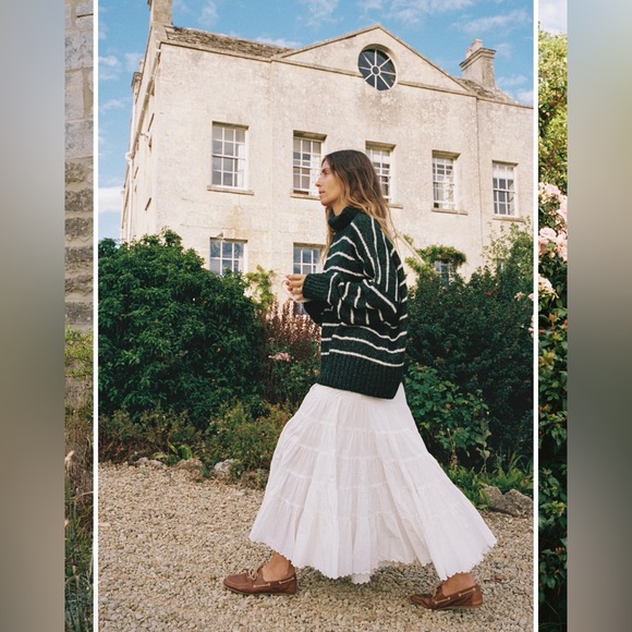 Christy Dawn The Ingrid Sweater in Basil Green Striped Rare Sold Out size M/L - Picture 3 of 7